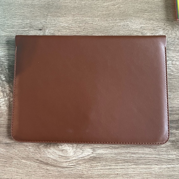 Brown 13.6 inc. Faux Leather Laptop Sleeve - Picture 2 of 4